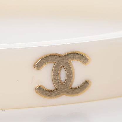 Chanel Resin Metal CC Bangle White 4 of 4