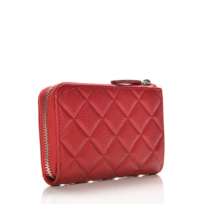 Chanel Caviar Quilted Diamond CC Key Holder Case Dark Pink 3 of 8