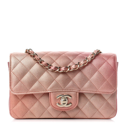 Chanel Metallic Lambskin Quilted Ombre Mini Rectangular Flap Pink 1 of 11