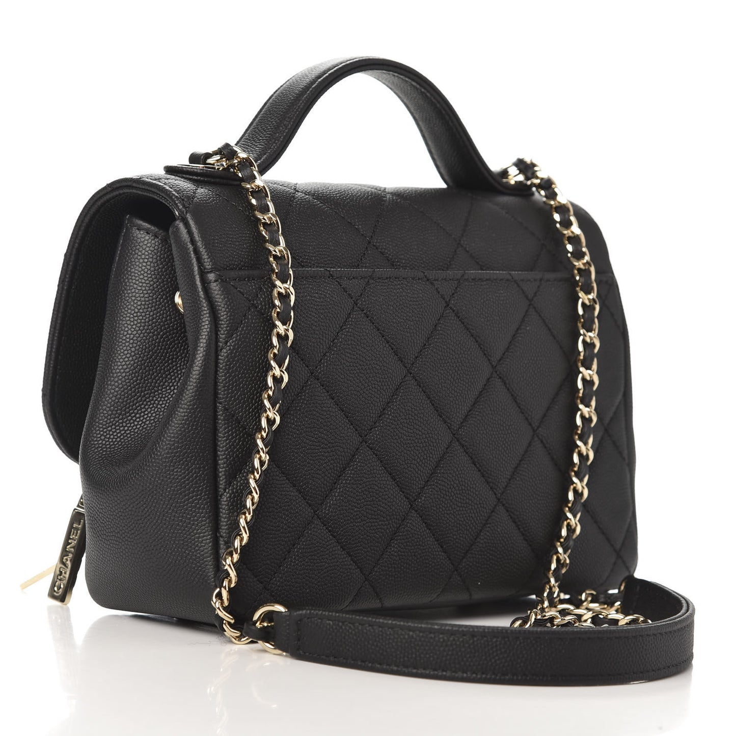 Caviar Quilted Small Business Affinity Flap Black