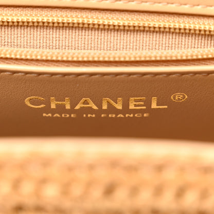 Chanel Braided Raffia Nano Kelly Flap Bag Dark Beige 6 of 11
