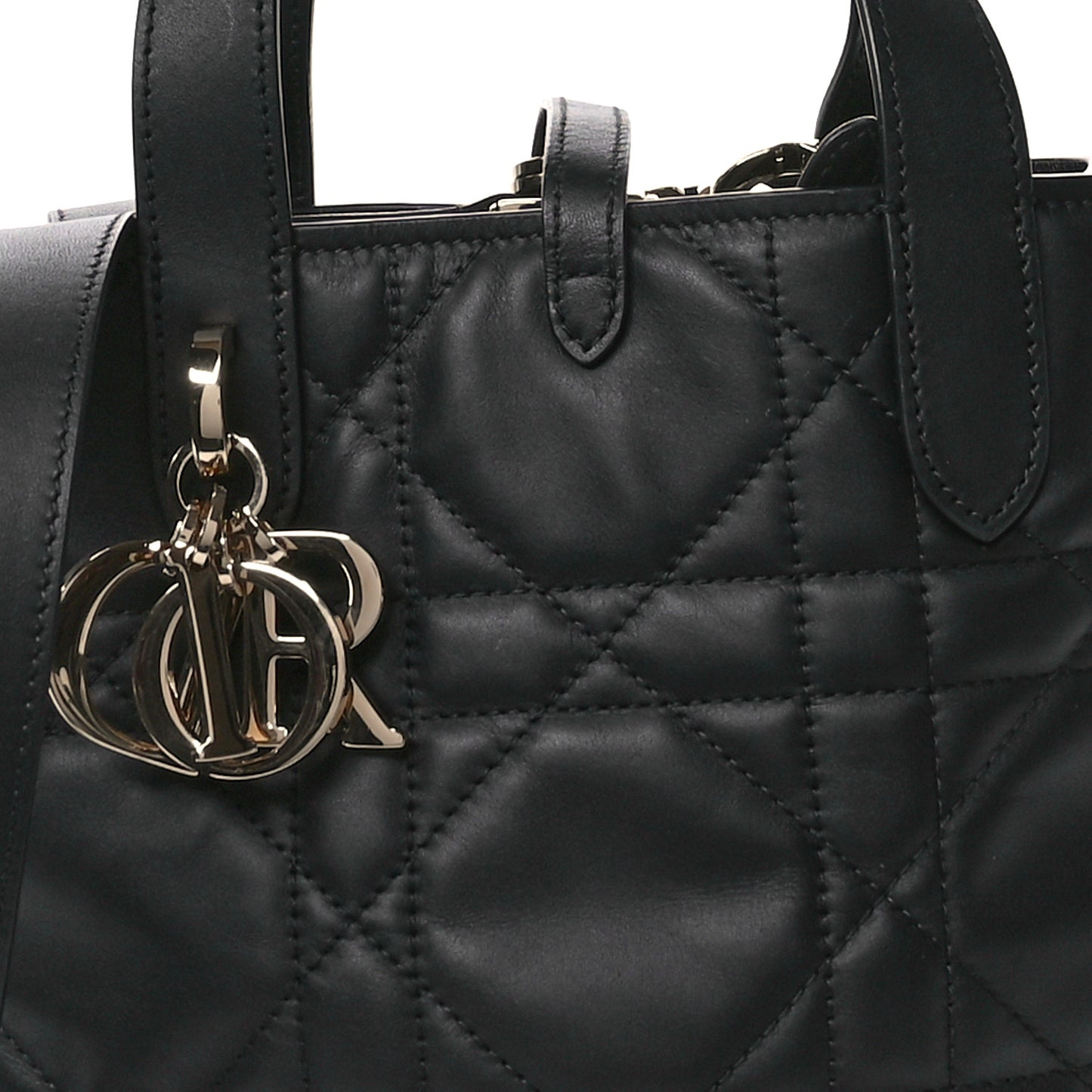 Calfskin Macrocannage Small Toujours Vertical Tote Black
