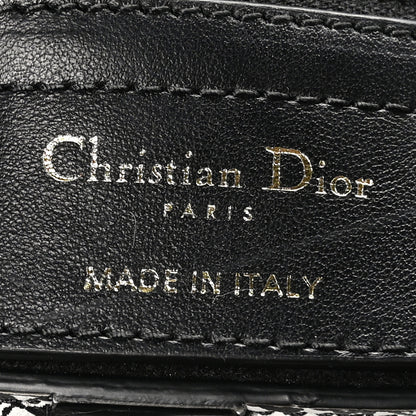 Christian Dior Calfskin Plan De Paris Printed Saddle Bag With Strap White Black 6 of 10
