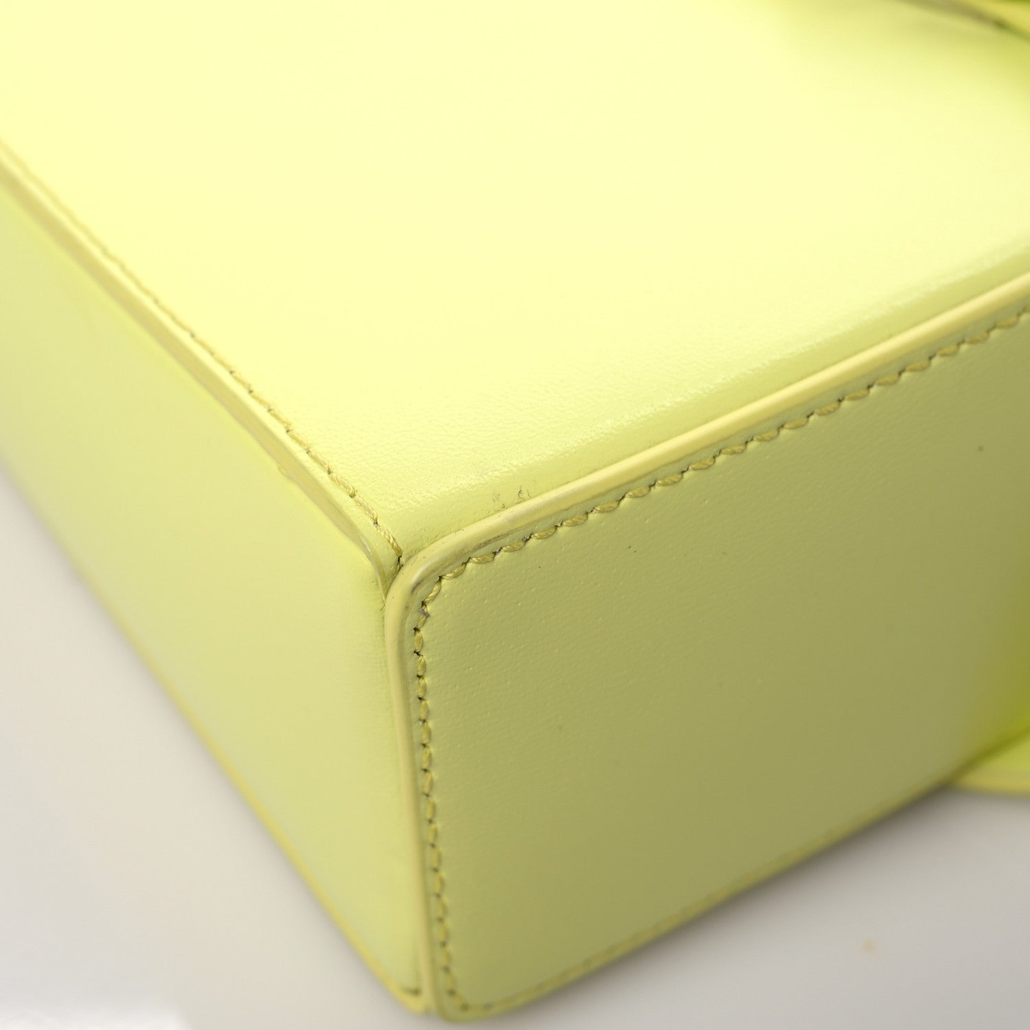 Givenchy Box Calfskin Mini Cut Out Shoulder Bag Neon Yellow 7 of 12