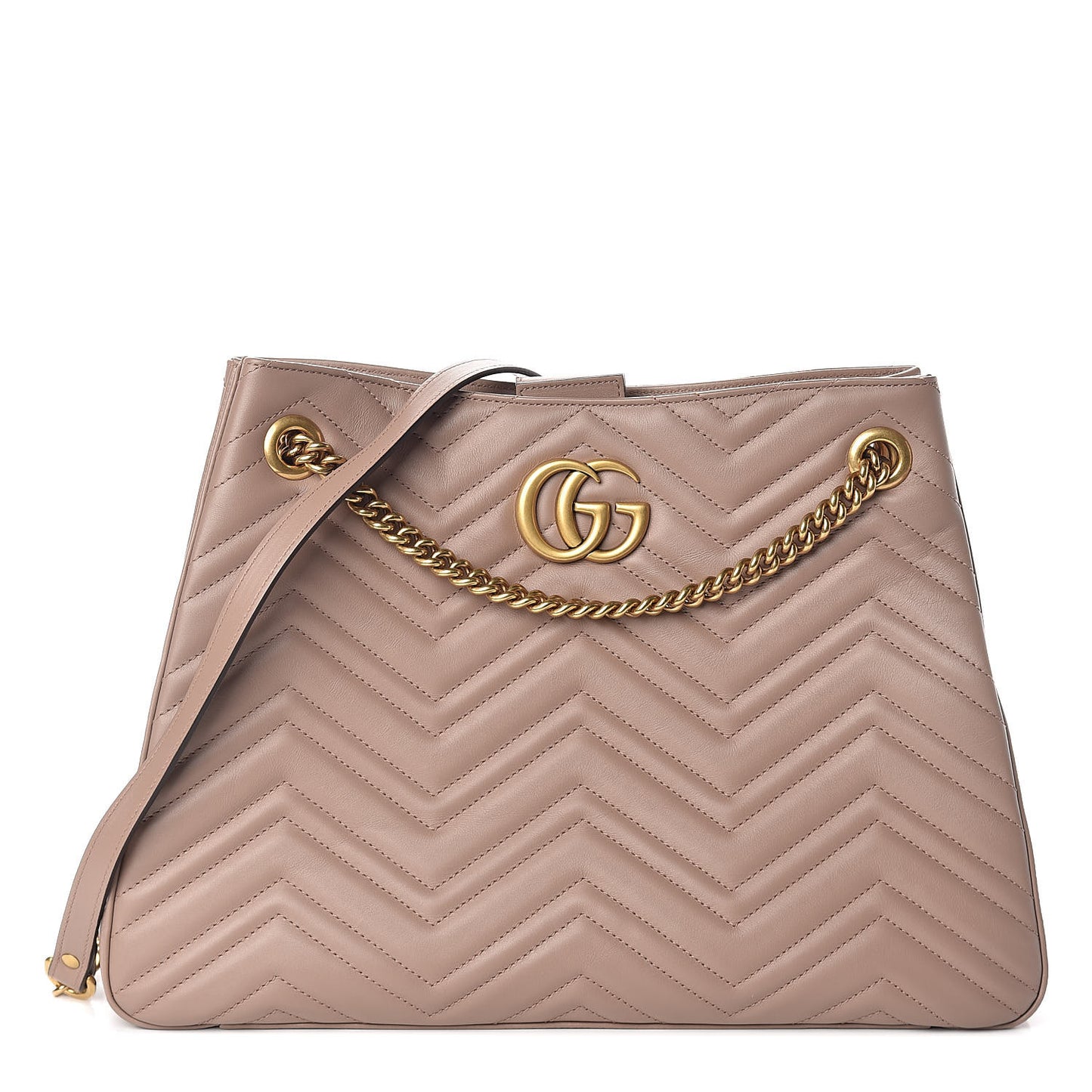 Calfskin Matelasse Medium GG Marmont Shoulder Tote Bag Porcelain Rose