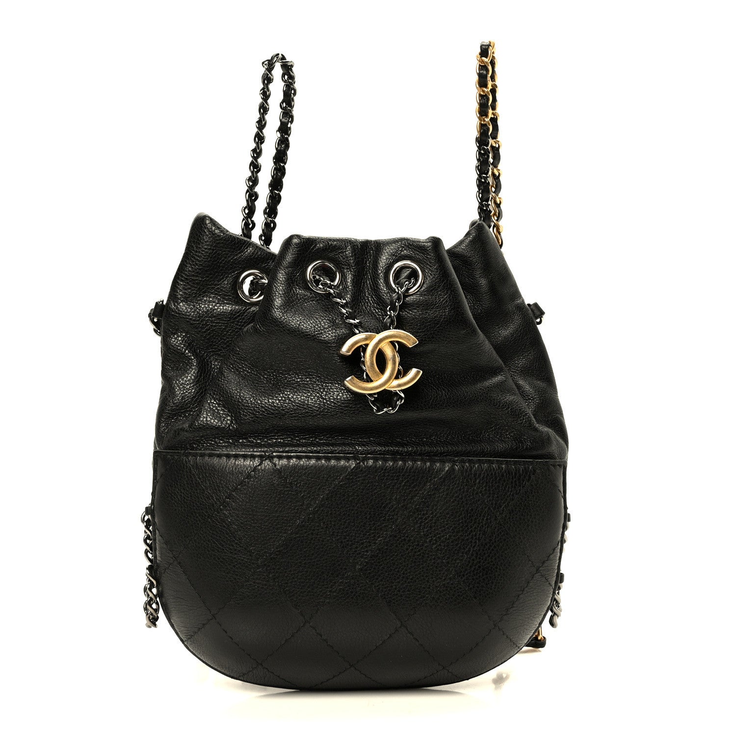 Chanel Calfskin Quilted Small Gabrielle Bucket Black 1 of 10