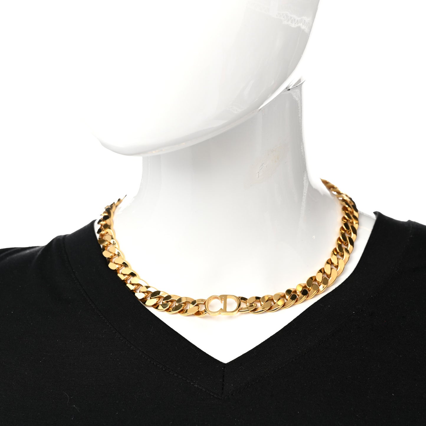 Metal CD Choker Necklace Gold