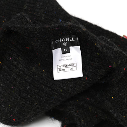 Chanel Wool Alpaca CC Coco Chanel Scarf Charcoal Multicolor 3 of 6
