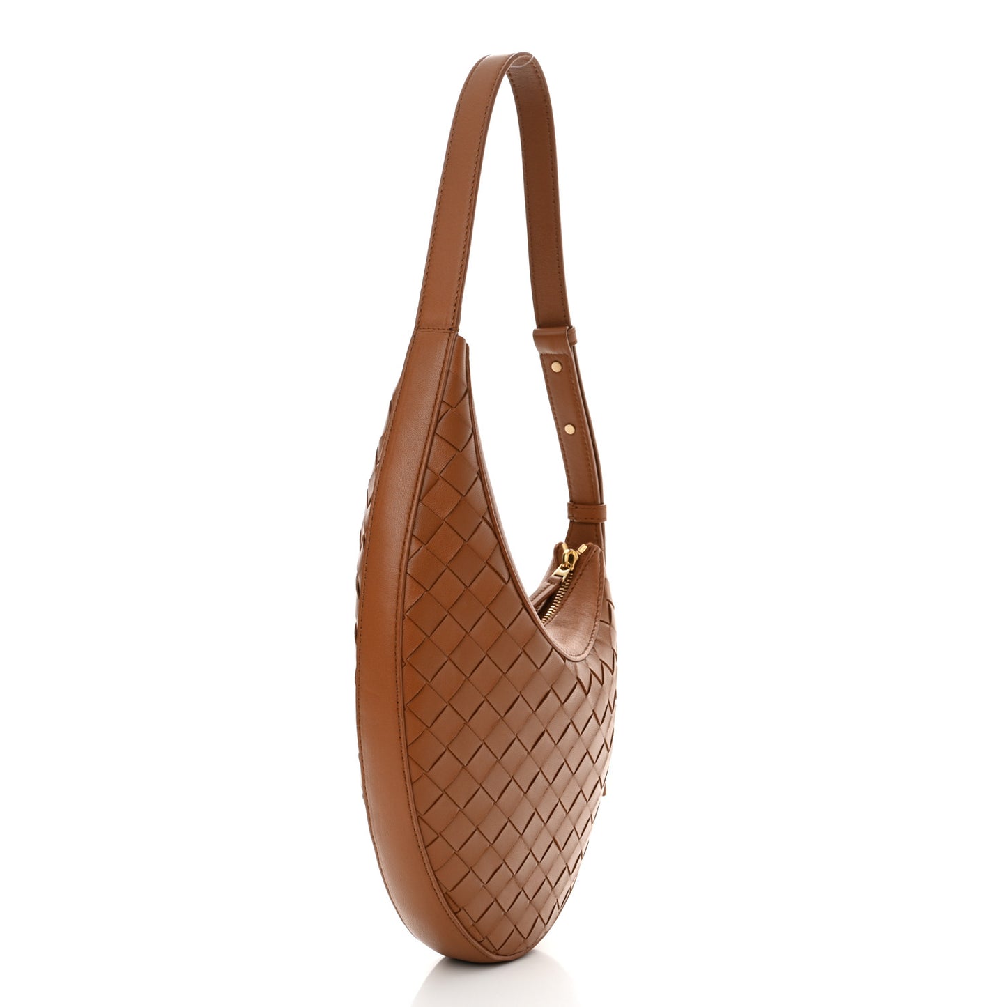 Nappa Intrecciato Small Drop Shoulder Bag Wood