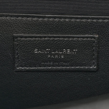 Saint Laurent Grain De Poudre Textured Mixed Matelasse Triquilt Medium Monogram Satchel Black 6 of 12