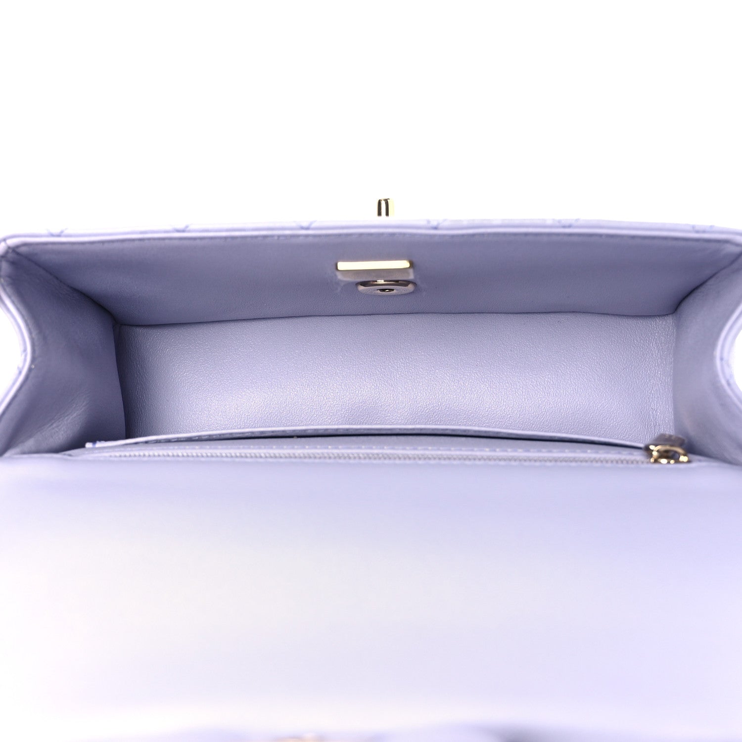Chanel Lambskin Quilted Mini Top Handle Rectangular Flap Light Purple 5 of 14