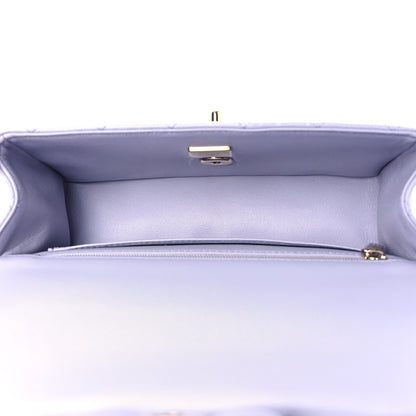 Chanel Lambskin Quilted Mini Top Handle Rectangular Flap Light Purple 5 of 14