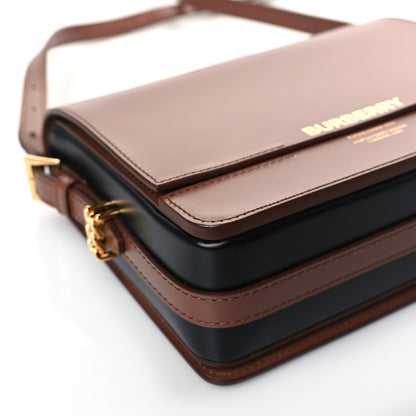 Burberry Smooth Calfskin Two Tone Small Grace Bag Malt Brown Black 7 of 8