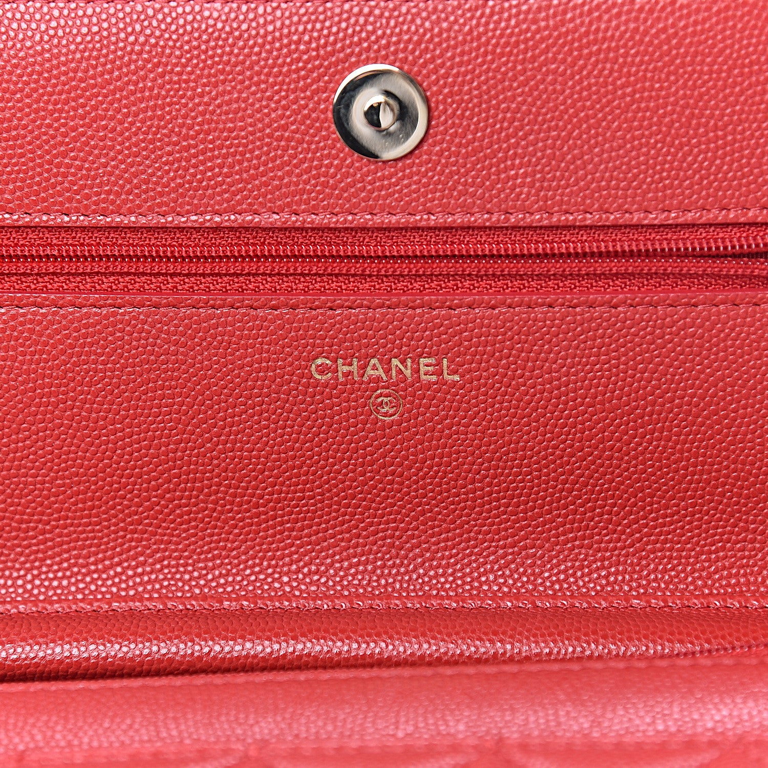 Chanel Caviar Quilted Wallet on Chain WOC Red 6 of 12