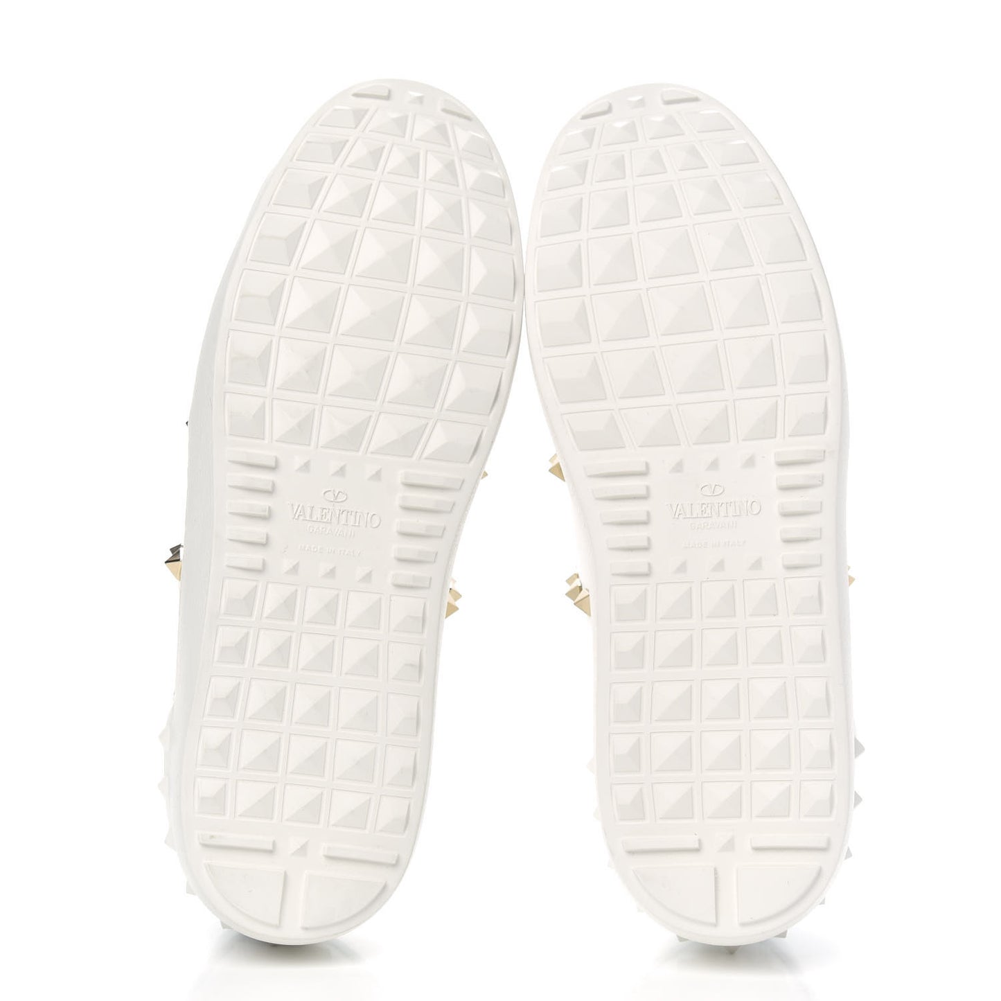 Calfskin Untitled Rockstud Sneakers 38.5 White