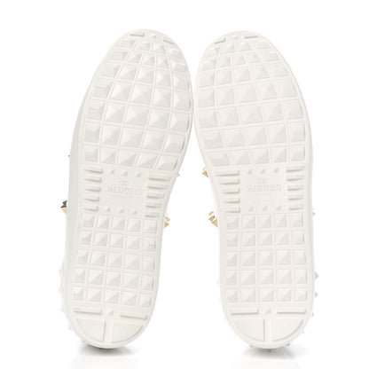 Valentino Garavani Calfskin Untitled Rockstud Sneakers 38.5 White 5 of 8