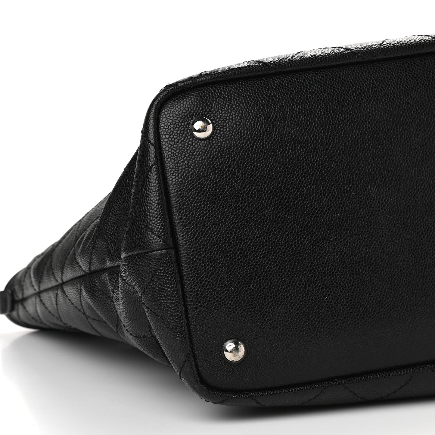Grained Calfskin Large Shopping Fever Tote Black