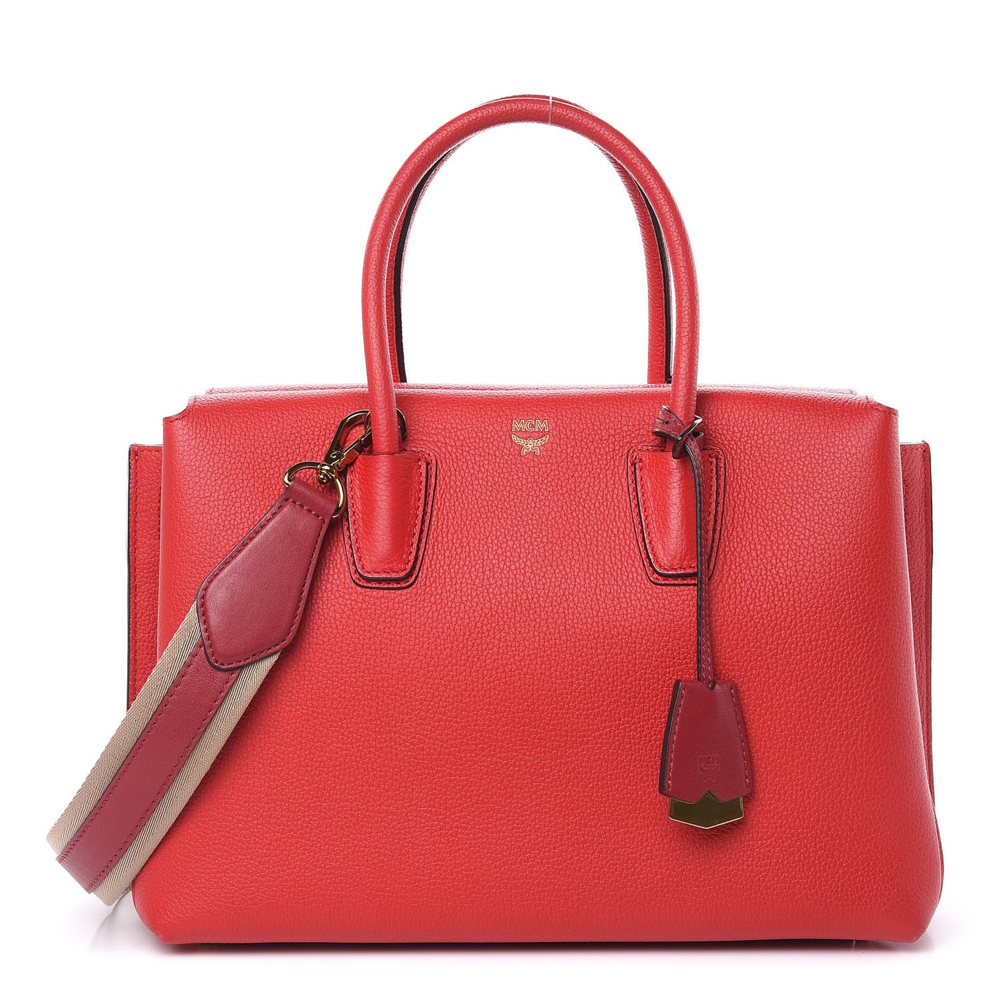 Grained Calfskin Medium Milla Tote Red