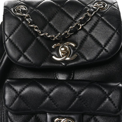 Chanel Lambskin Quilted Small Duma Drawstring Backpack Black 8 of 11