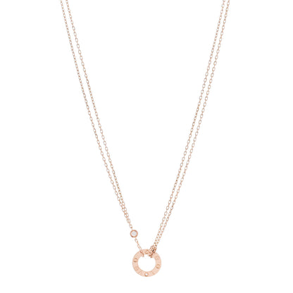 Cartier 18K Pink Gold 2 Diamond LOVE Necklace 1 of 5