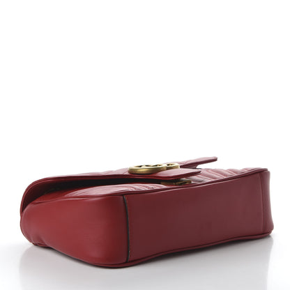 Gucci Calfskin Matelasse Small GG Marmont Shoulder Bag Hibiscus Red 4 of 10
