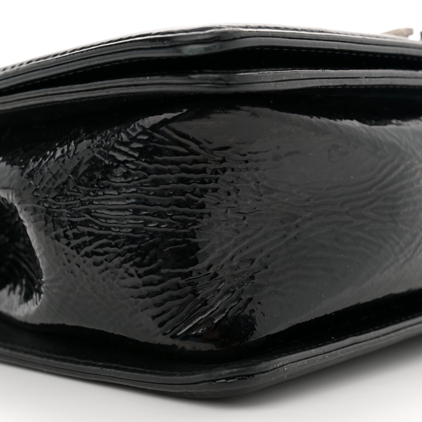 Patent Snakeskin Medium Boy Flap Black