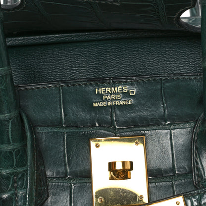Hermes Matte Alligator Birkin 35 Vert Titien 6 of 12