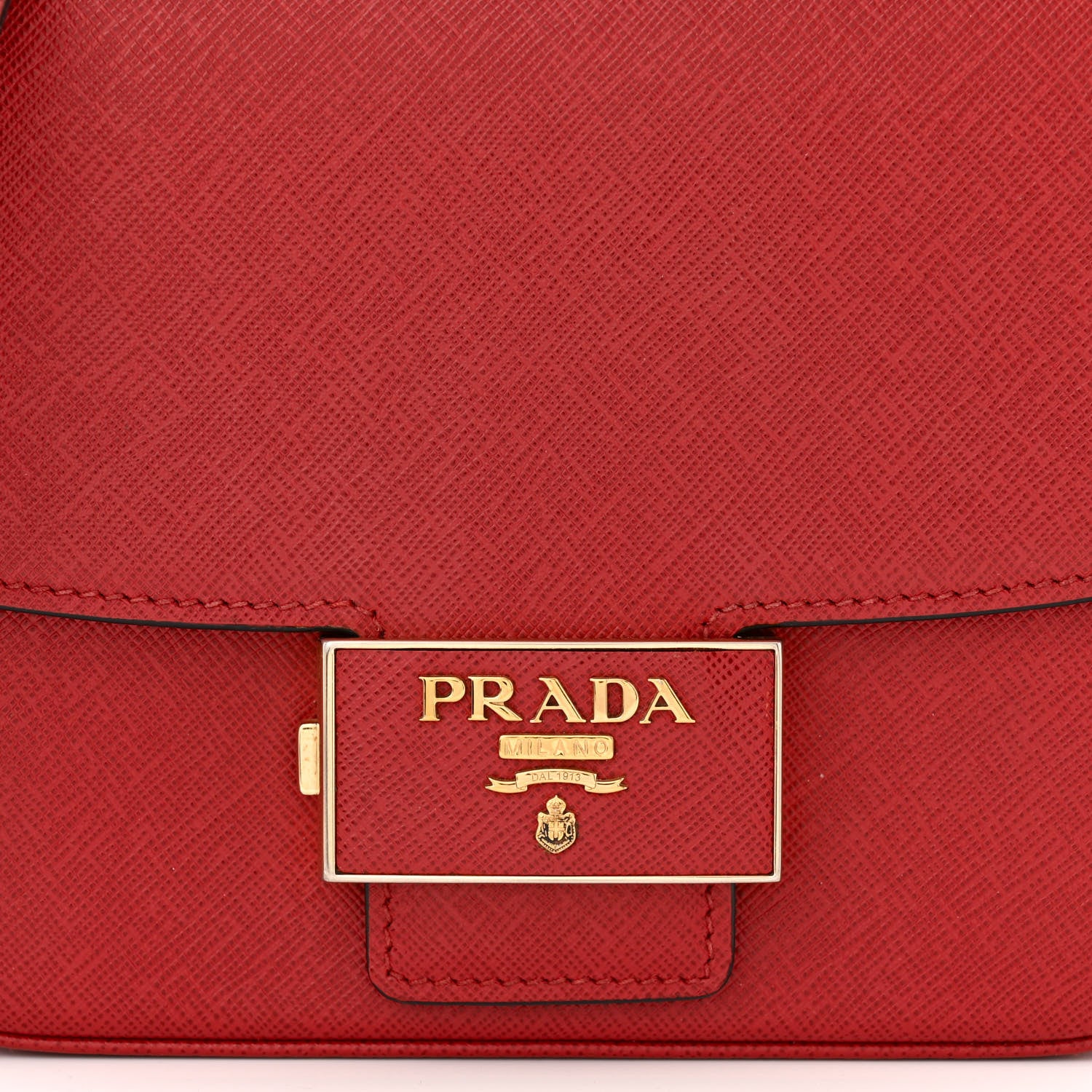 Prada Saffiano Lux Embleme Flap Shoulder Bag Fuoco 8 of 15