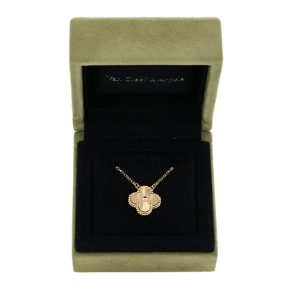 Van Cleef & Arpels 18K Yellow Gold Guilloche Vintage Alhambra Pendant Necklace 4 of 4