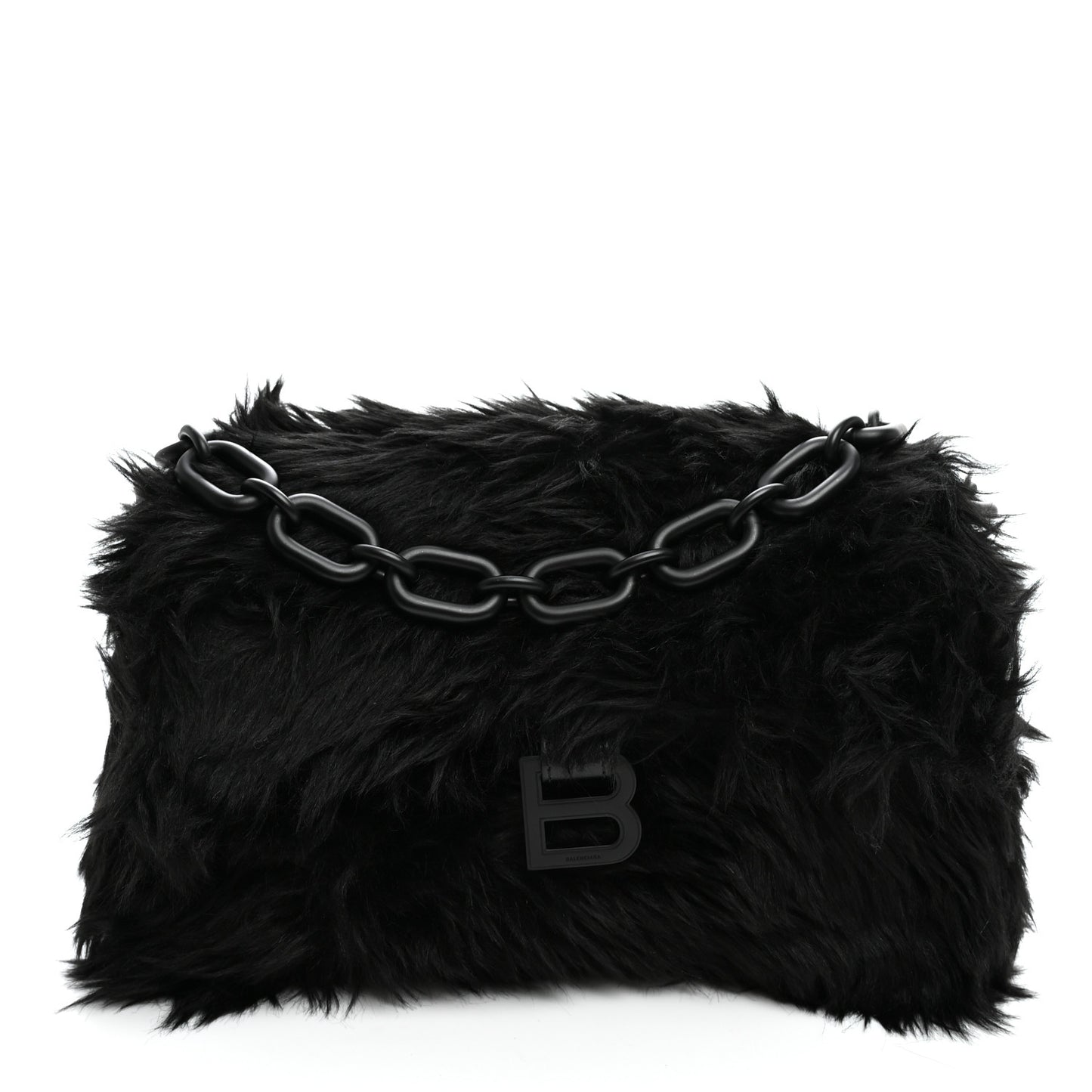 Faux Fur Small Downtown Shoulder Bag Black