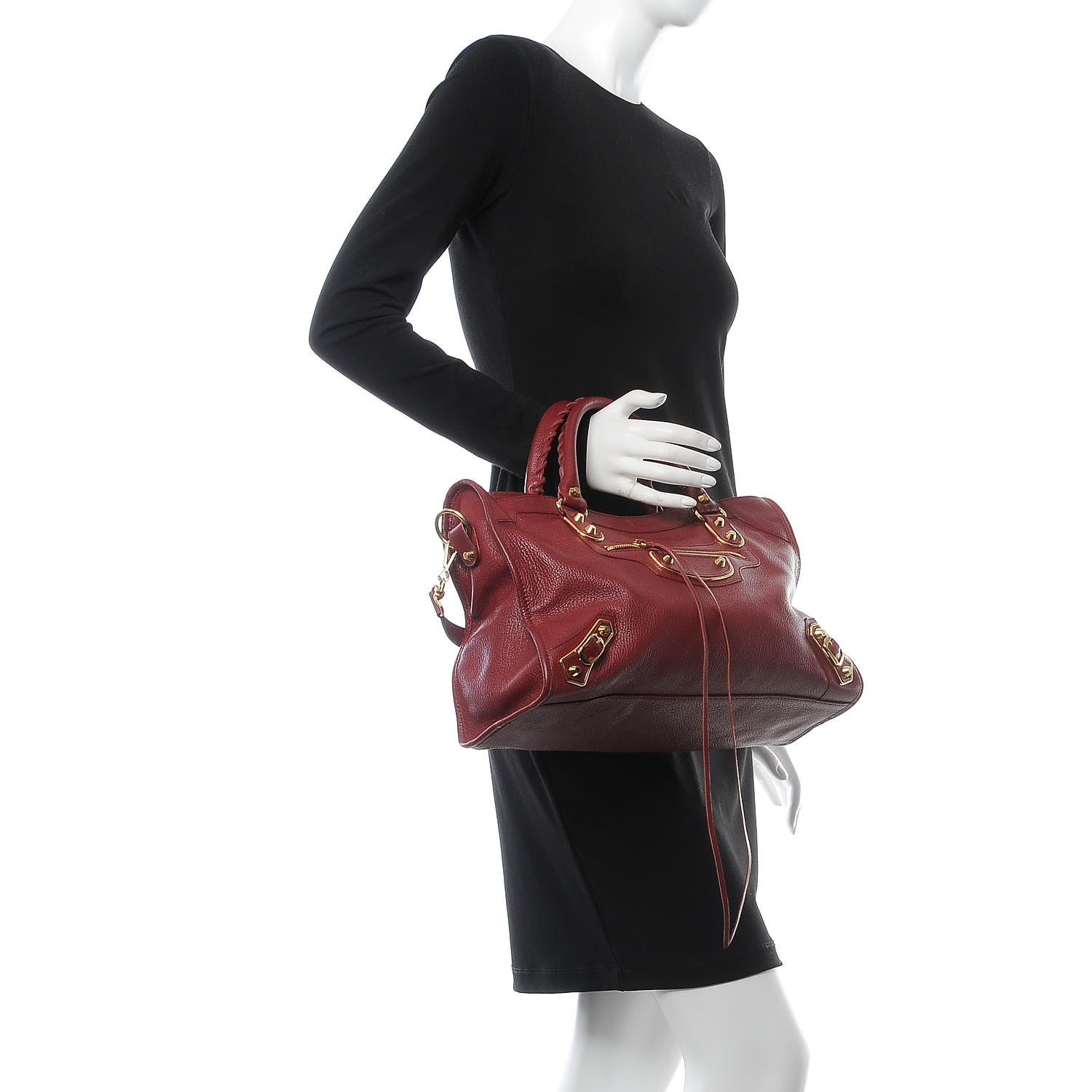 Balenciaga Chevre Gold Metallic Edge Hardware City Rouge Rubis 2 of 8