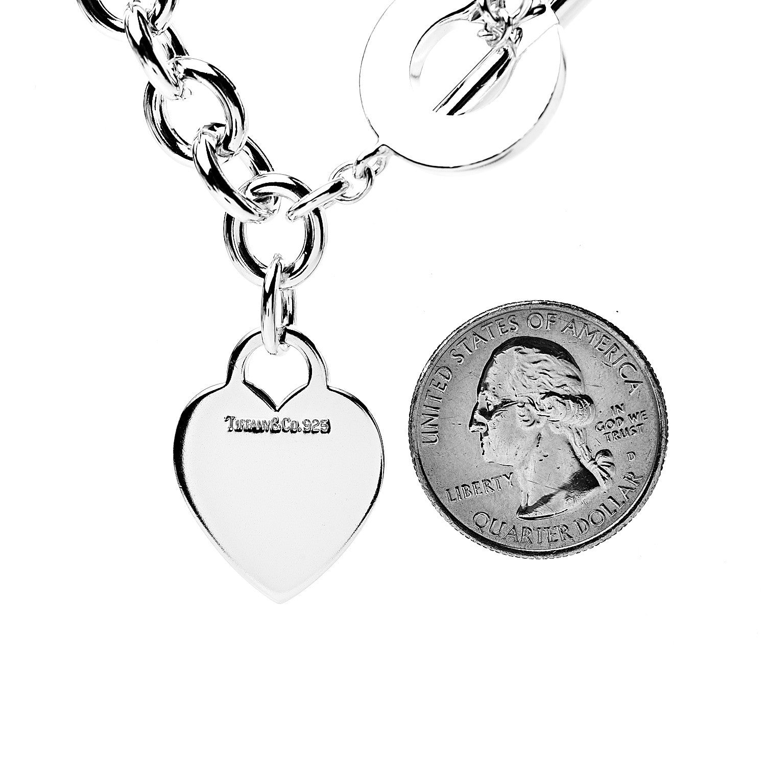 Tiffany Sterling Silver Heart Tag Toggle Necklace 4 of 5