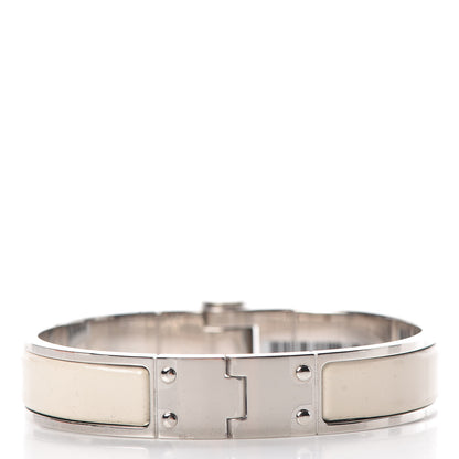 Hermes Enamel Charniere Uni Narrow Hinged Bracelet S Pannacotta 3 of 5