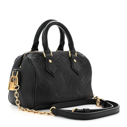 Louis Vuitton Empreinte Monogram Giant Speedy Bandouliere 20 Black 3 of 9