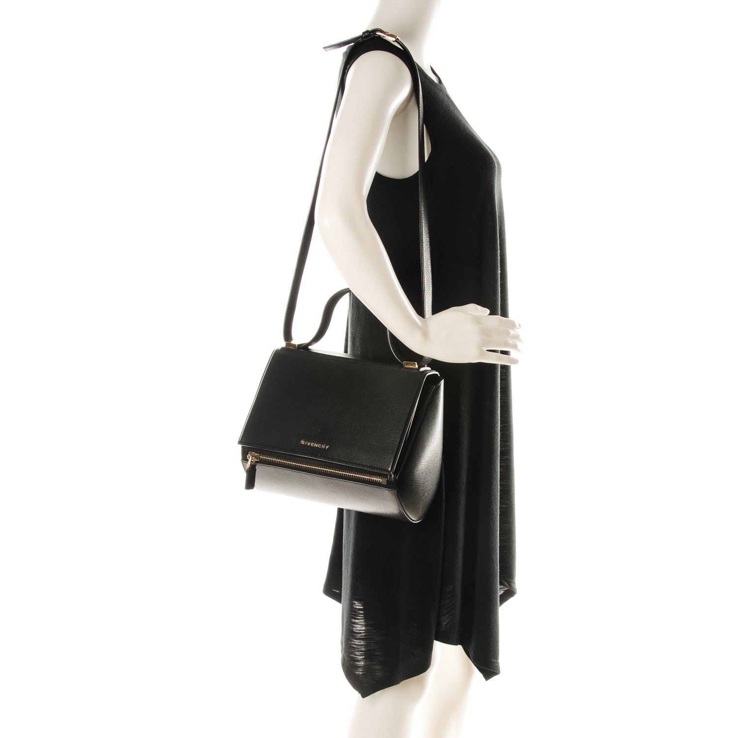 Givenchy Textured Calfskin Medium Pandora Box Crossbody Bag Black 2 of 9
