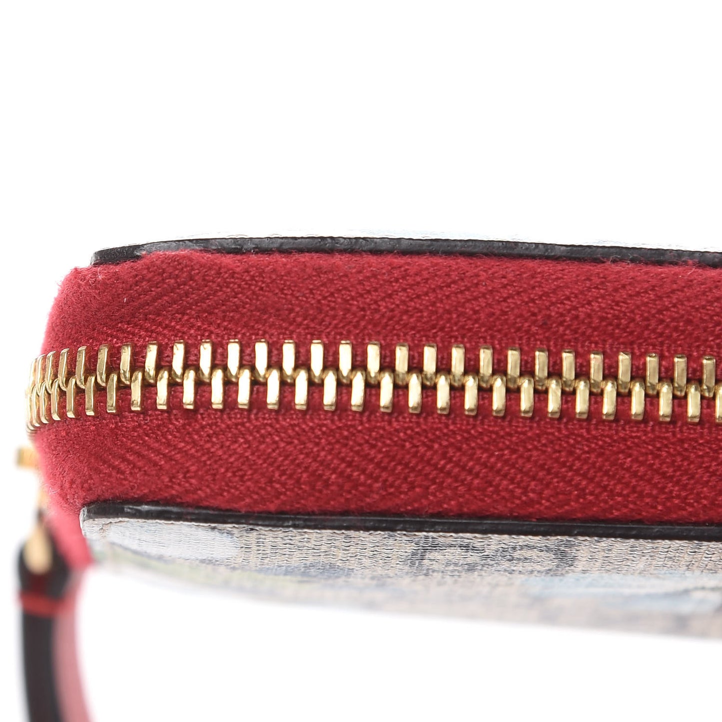 GG Supreme Monogram Blooms Zip Around Wallet Blue Red