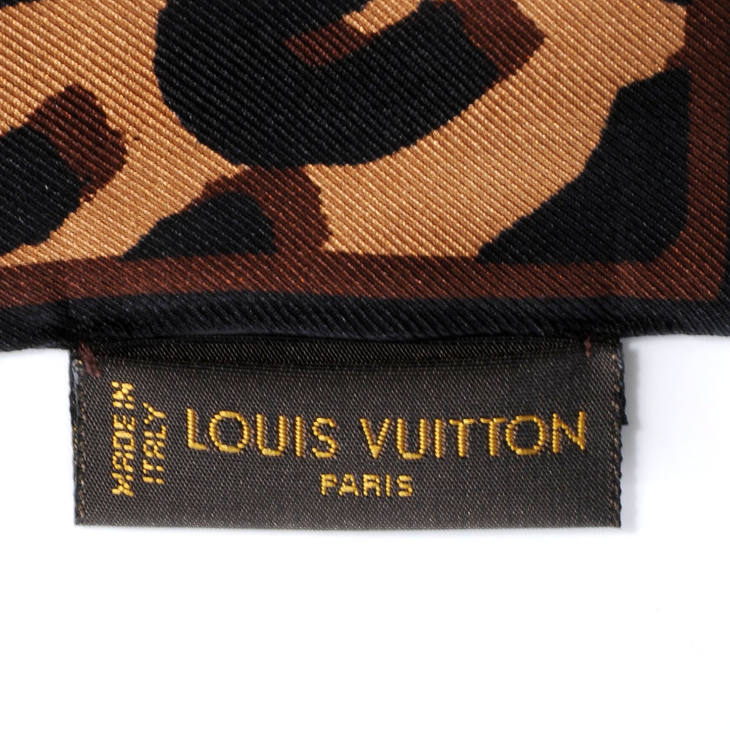 Silk Leopard Bandeau Scarf Marron