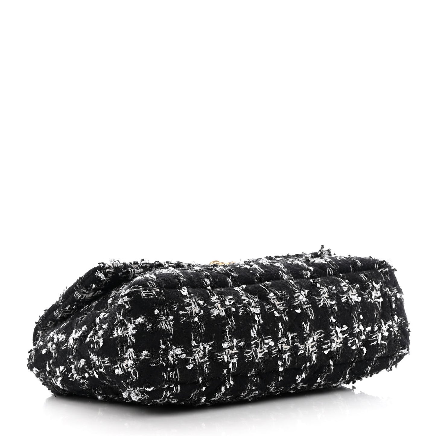 Tweed Quilted Large Chanel 19 Flap Black Silver Ecru