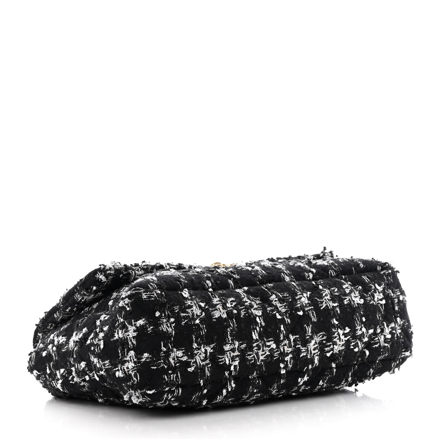 Chanel Tweed Quilted Large Chanel 19 Flap Black Silver Ecru 4 of 11