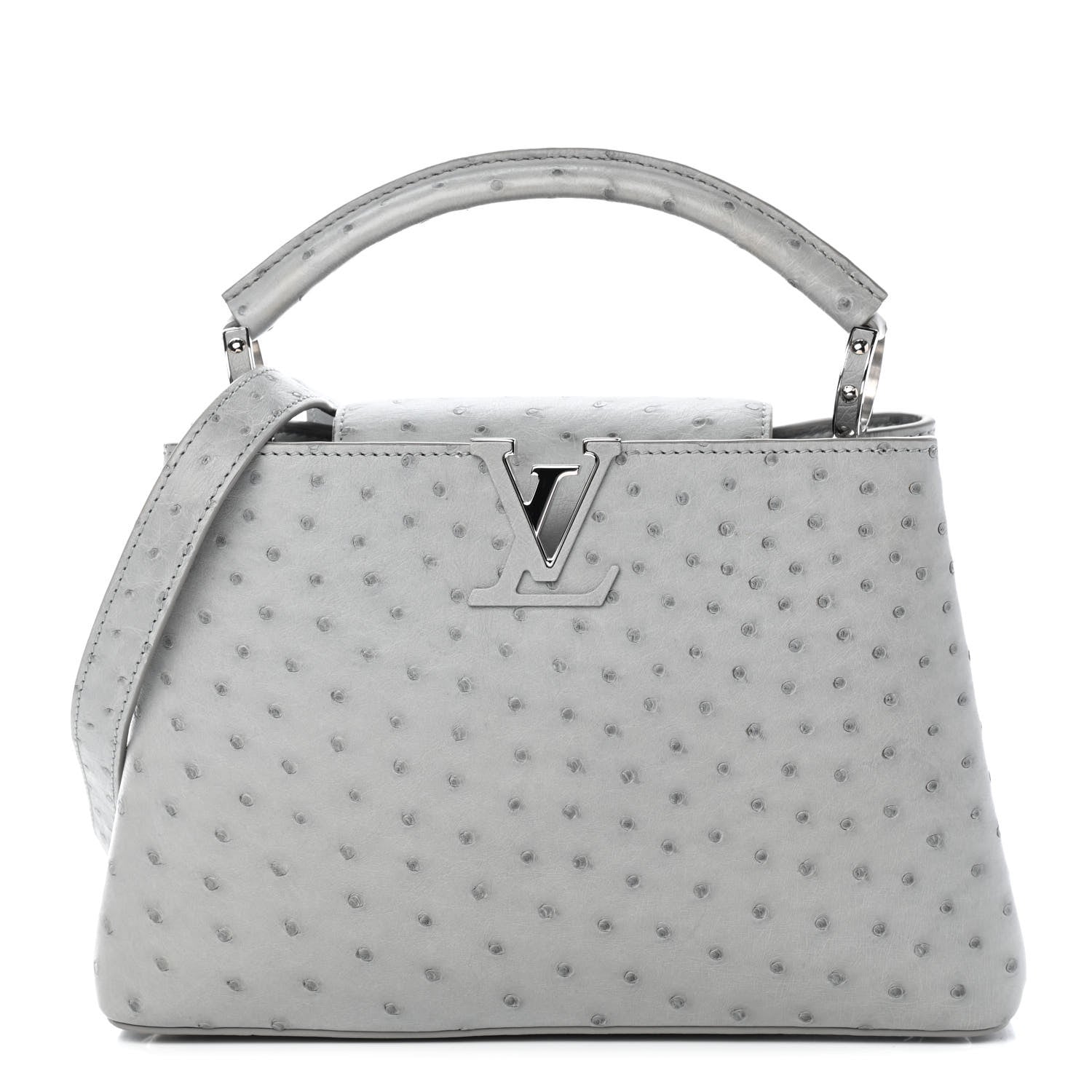 Louis Vuitton Ostrich Capucines BB Gris 1 of 10