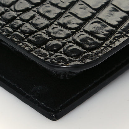 Saint Laurent Crocodile Embossed Monogram Phone Holder Crossbody Black 10 of 14