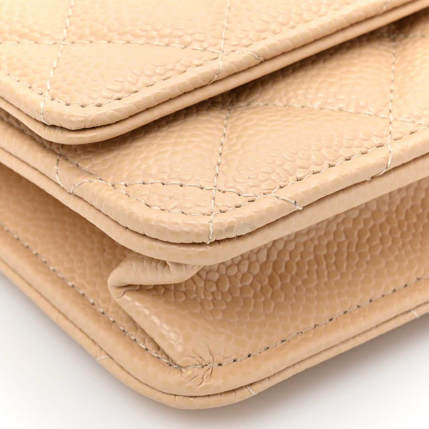 Chanel Caviar Quilted Wallet On Chain WOC Beige 12 of 15