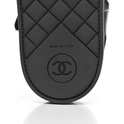 Chanel Patent Calfskin Pearl Platform Sandal 39 Black 7 of 9