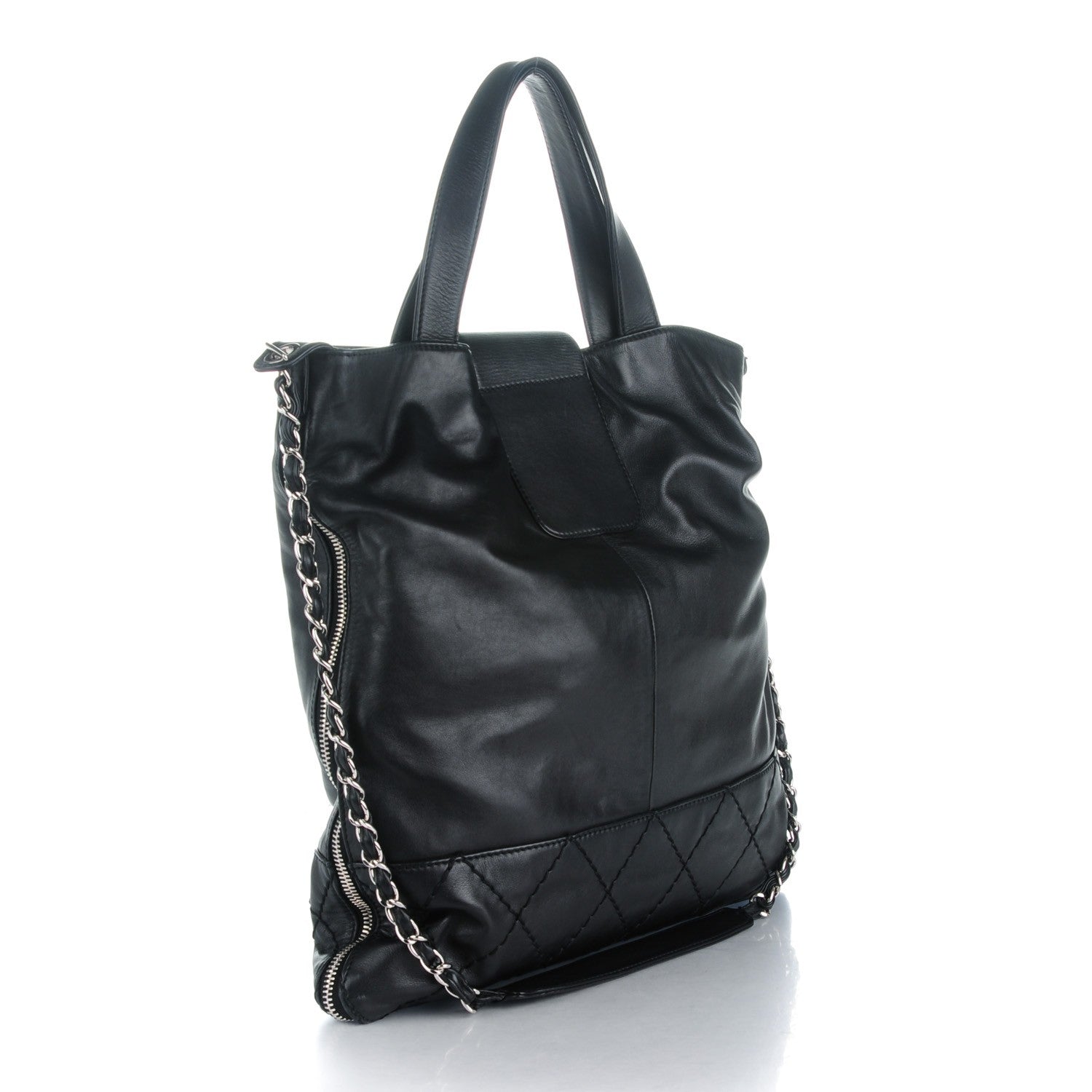 Chanel Calfskin Large Expandable Messenger Black 3 of 7