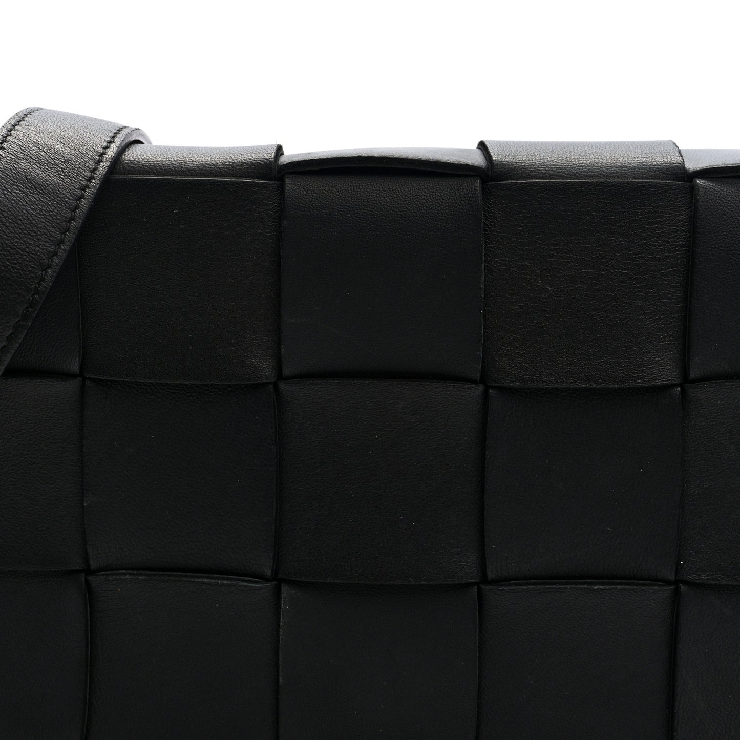 Lambskin Maxi Intrecciato Cassette Crossbody Bag Black