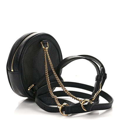 Gucci Grained Calfskin Web Mini Ophidia Round Backpack Black 3 of 8