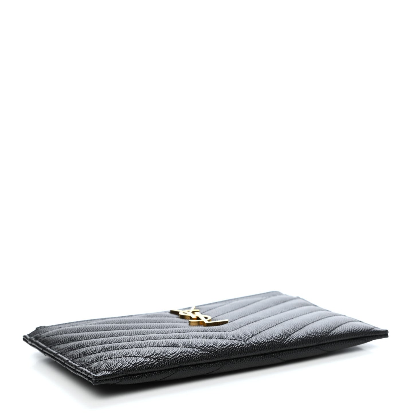 Grain De Poudre Chevron Monogram Bill Pouch Black