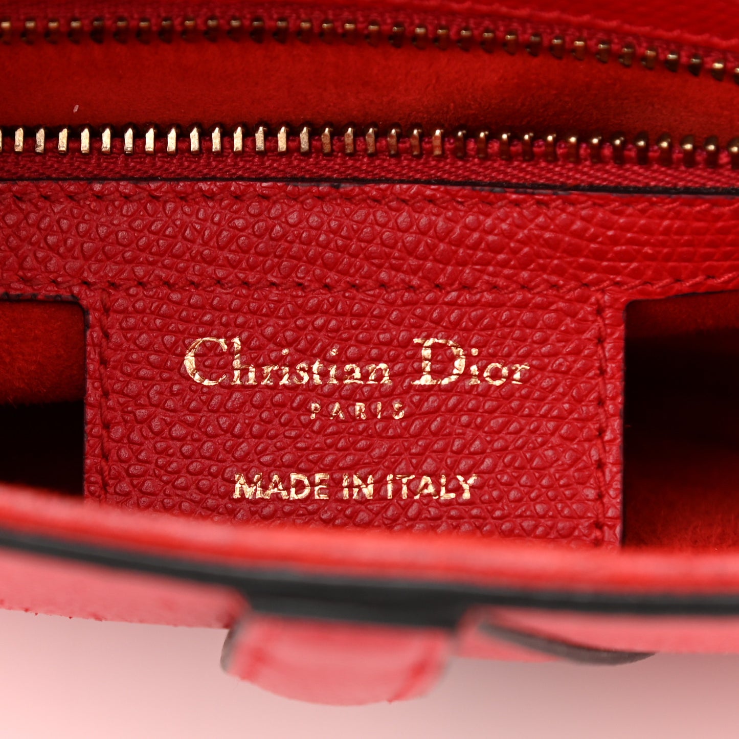 Grained Calfskin Saddle Bag Red