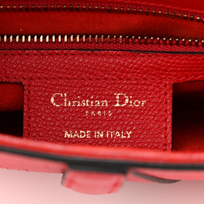 Christian Dior Grained Calfskin Saddle Bag Red 6 of 11