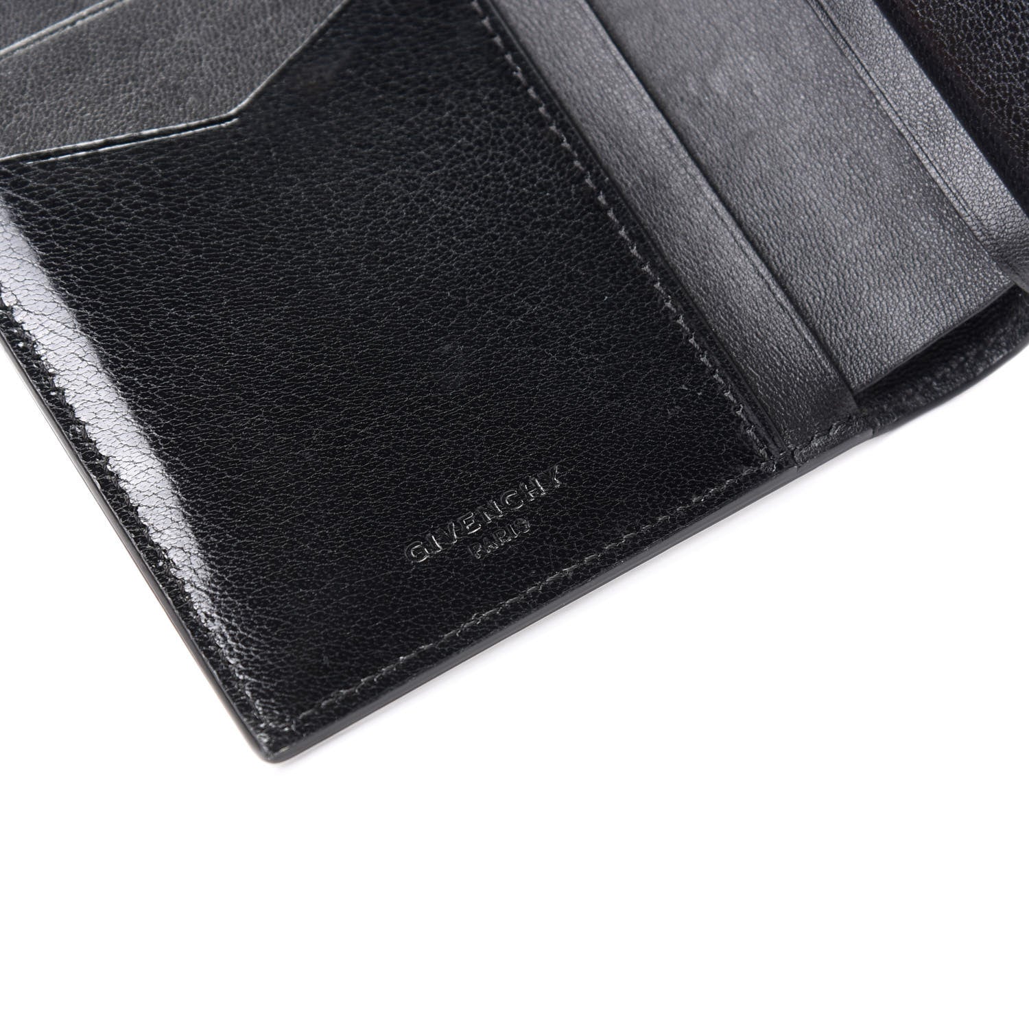 Givenchy Goatskin Diamond Quilted GV3 Medium Wallet Black 6 of 9